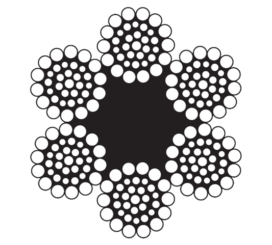 WIRE ROPE 5/8 6X36 FC RRL GALV