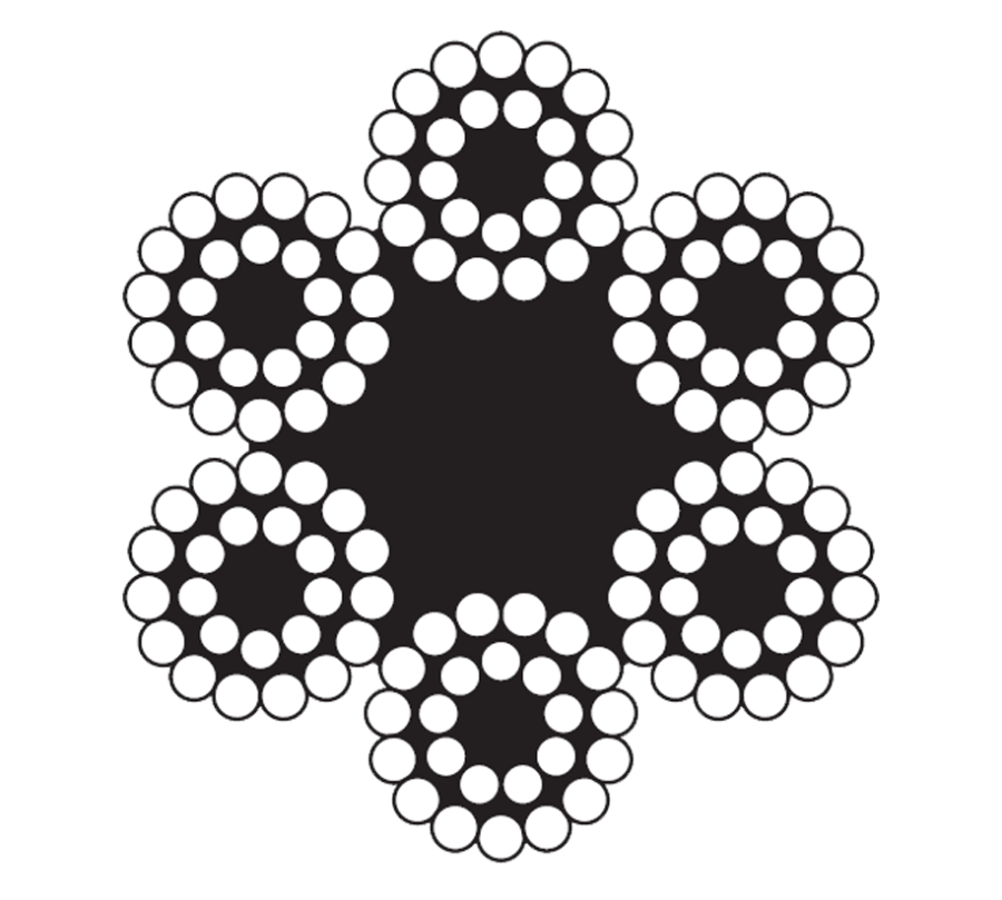 WIRE ROPE 5/8 6X24 FC IPS GALV CLEAN
