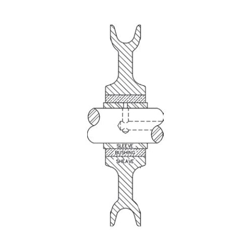 SHEAVE BLK M ROPE 1-1/4IN 6IN GALVI