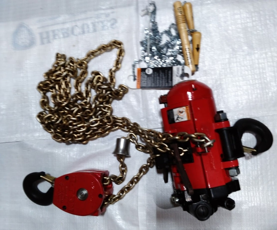 PALAN À CHAÎNE 1 TONNE PNEUMATIQUE 100 PIEDS DE LEVAGE