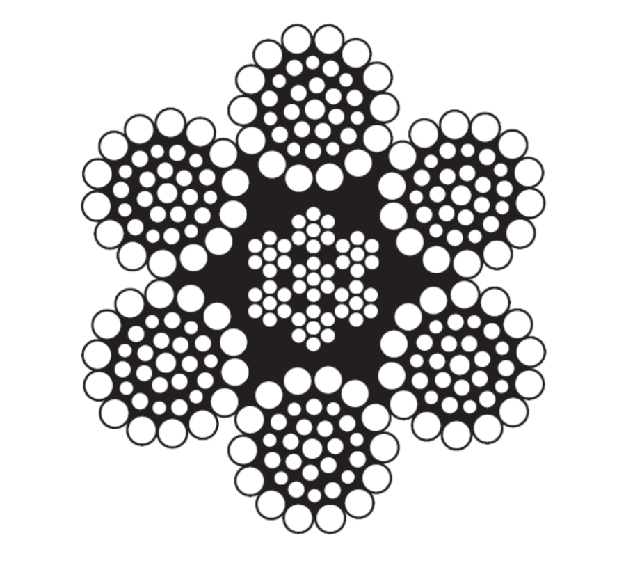 WIRE ROPE 1 6X36 IWRC RRL EIPS GALV