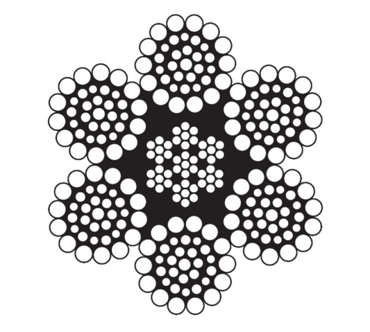 WIRE ROPE 9/16 6X36 IWRC RRL EIPS GALV