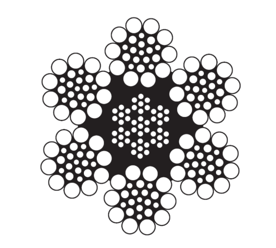 WIRE ROPE 7/8 6X26 IWRC RRL EIPS GALV