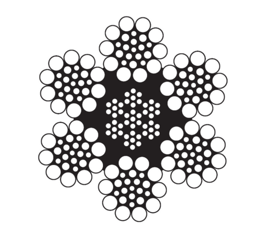 WIRE ROPE 7/8 6X26 IWRC RRL EIPS GALV