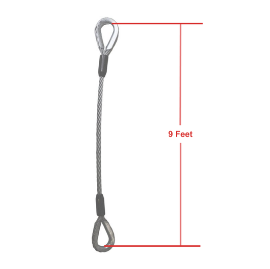 WIRE SLING 5/8" X 9' C/W 10'' STANDARD EYES EACH END