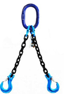 HERC Double Leg Chain Sling with Master Link & Sling Hooks - 5/8 in X 20 ft - Chain Slings - Hercules Lifting