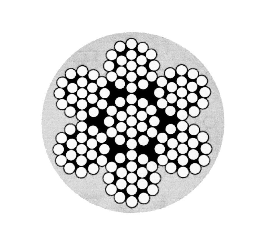WIRE ROPE 3/16-1/4 7X19 GALV PVC BLACK
