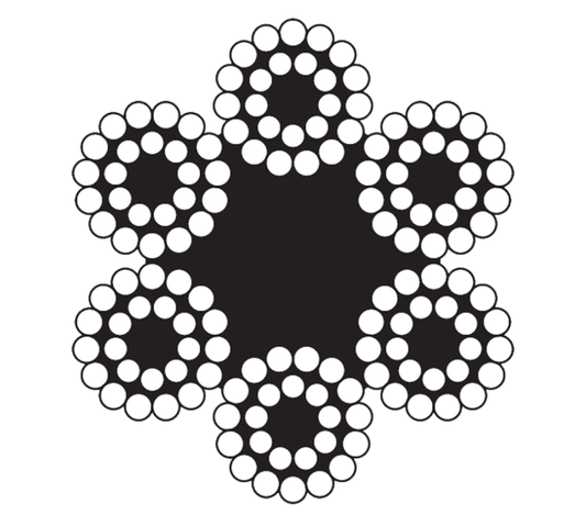 WIRE ROPE 9/16 6X24 FC GALV CLEAN