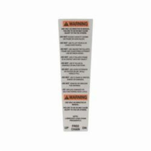LABEL WARNING 4060 & 4047 LVR CHN HOIST - Hoist Accessories - Hercules Lifting