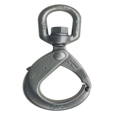 CM Latchlok Bushing Swivel Hook - 3/8 in Gray Alloy Finish - Hooks - Hercules Lifting