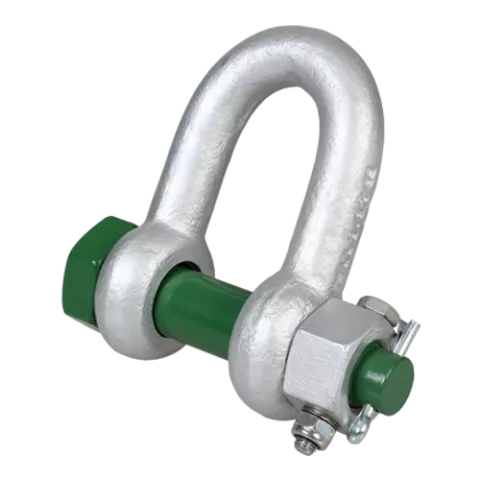 G-4133, Green Pin® Dee Shackle FN, Standard dee shackle with safety bolt and fixed nut,GPGDMB38FN - Hercules Lifting