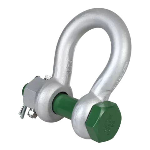 G-4143, Green Pin® Bow Shackle FN, Standard bow shackle with safety bolt and fixed nut,GPGHMB38FN