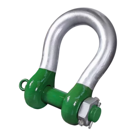 P-6011, Green Pin Polar® Heavy Duty Bow Shackle FN, Grade 8 High load capacity bow shackle with safety bolt and fixed nut for use under low temperatures,HDPOHM0120FN - Hercules Lifting