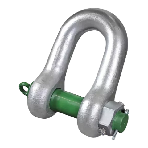 P-6018, Green Pin® Heavy Duty Shackle FN, high load capacity dee shackle with safety bolt and fixed nut,HDGPDM0120FN - Hercules Lifting