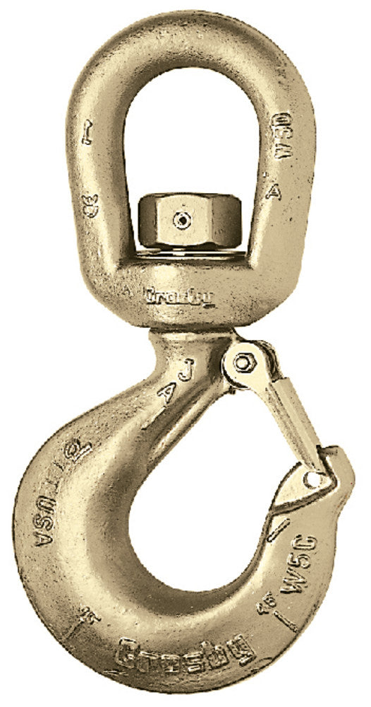 Crosby L-322CN Swivel Hooks with Latch - Hook ID Code N - Hooks - Hercules Lifting