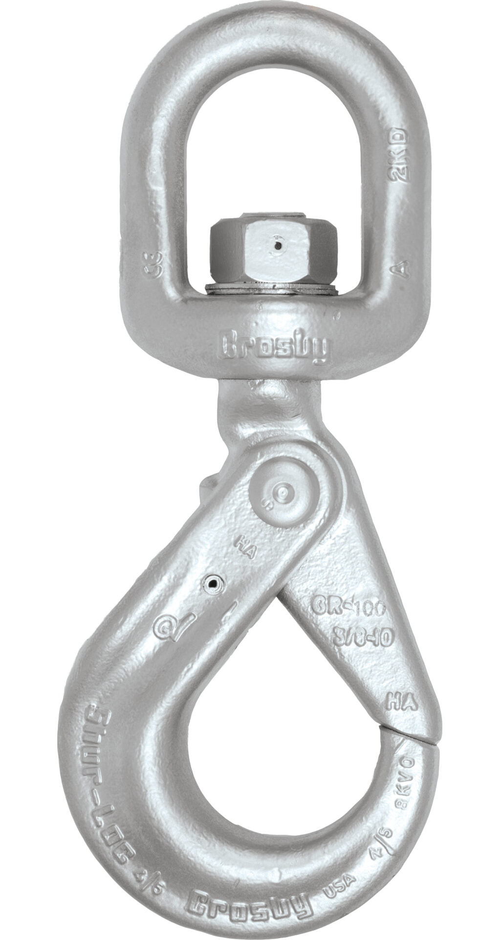 Crosby S-1326 SHUR-LOC Swivel Hooks - Size 1/4 to 5/16 in - Hooks - Hercules Lifting