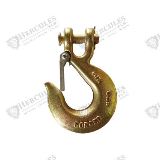 HOOK 7/16 CLEVIS SLIP W/LATCH GR70 - Hooks - Hercules Lifting