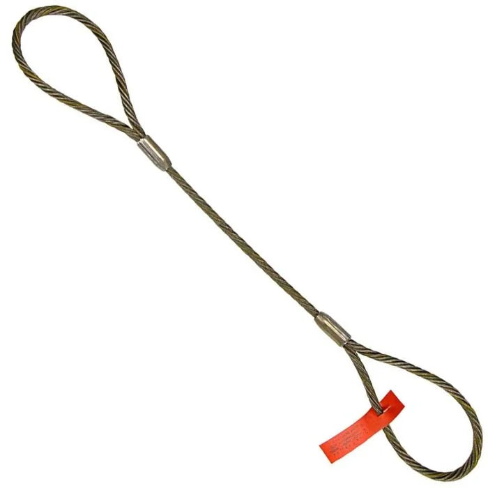 HERC Wire Rope Sling - 7/8'' X 20' with 8'' Eyes on Each End - Wire Rope Slings - Hercules Lifting